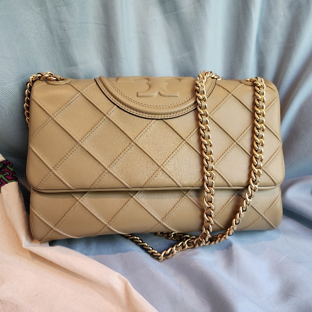 Tory Burch Soft Fleming Convertible Shoulder Bag Pebblestone